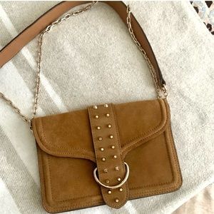 Zara Suede Gold Chain Purse